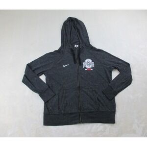 Ohio State Buckeyes Sweater Womens Large Gray Full‎ Zip Nike Football NCAA